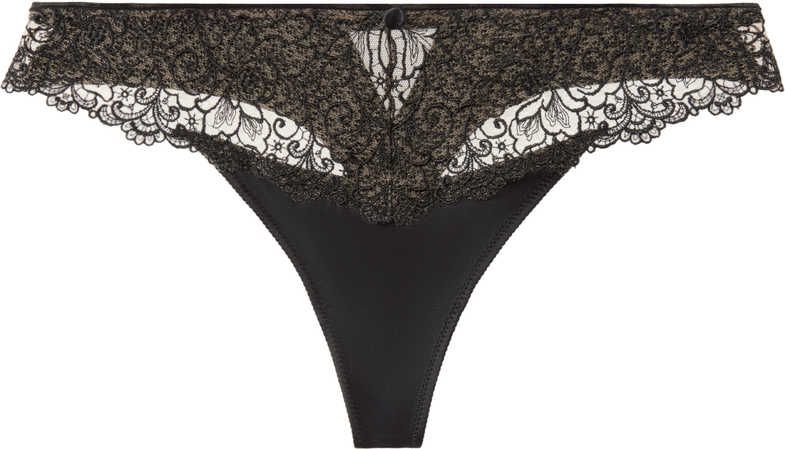 String Karl Lagerfeld X Aubade, schwarz Tuxedo